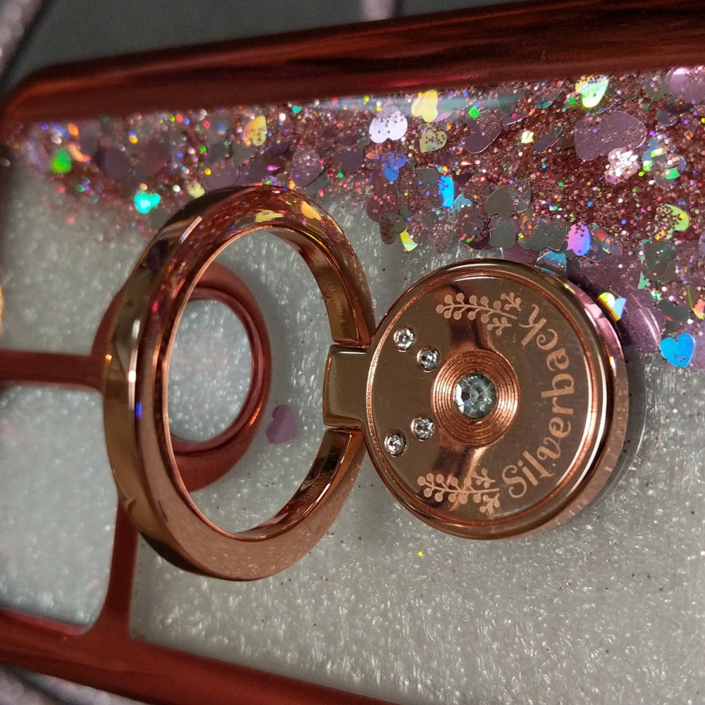 Google Pixel 5 5g Rose Gold Clear Cover Strap Moving Holographic Sparkle… - Picture 3 of 8